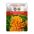 Package of Butterfly Weed Milkweed Orange Asclepias Seeds with USA Seeds branding and an image of orange flowers.