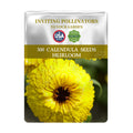 English Marigold Scotch Marigold Calendula Seeds packet for Calendula seeds with a yellow flower on a white background