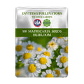 Seeds packet for Feverfew Golden Chamomile Matricaria Seeds with USA Seeds branding and flower imagery on a white background