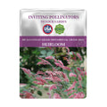Seeds packet for Savannah Grass Ornamental Grass Seeds with pink flowers on a white background