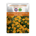 Seeds packet for Tangerine Gem Marigold Seed with USA Seeds logo and images of marigold flowers.