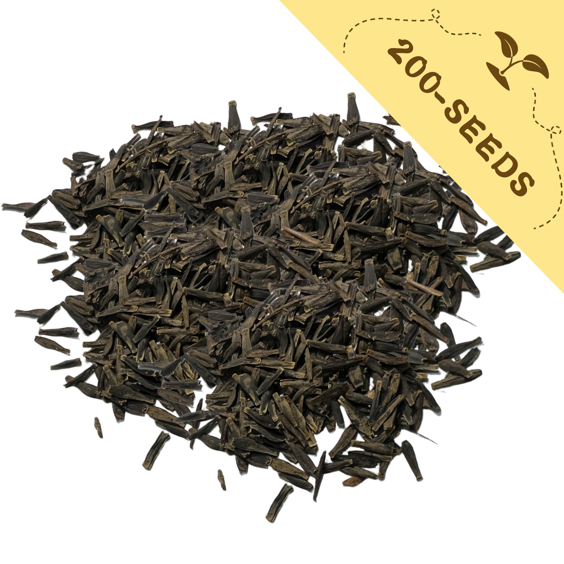 Heap of Figaro Double Flower Dahlia Seeds Mix Colors with a yellow label indicating '200-seeds' on a white background