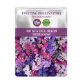 Statice Seeds-Sea Lavender Everlasting Seeds packet with colorful statice flowers and branding on a white background